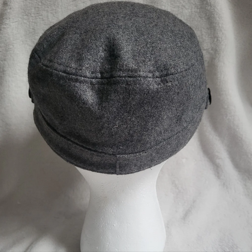 Vintage Gap Y2K 2009 Hat Cap Womens S / M Gray Wool Blend Newsboys Fitted Grunge